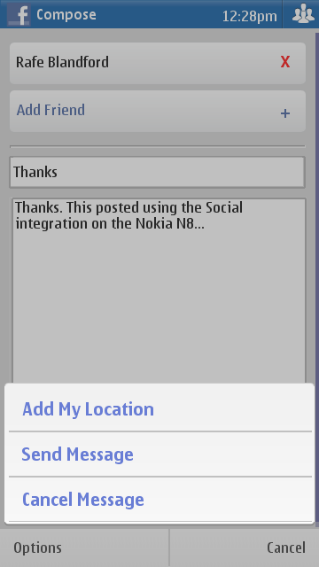 Screenshot from Nokia Social walk through